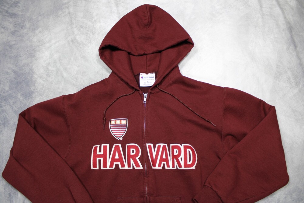 Harvard Crimson Long Sleeve Full Zip Hoodie Sweatshirt Mens M Red Crimson